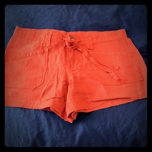 Lucky Brand orange linen shorts size 6 28